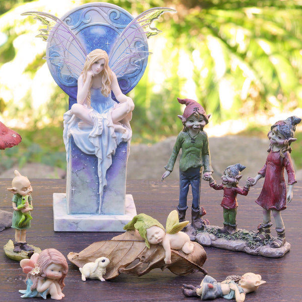 faerie figurine collection pixies fairies frogs and mushrooms
