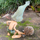 Pixie Poking his little Hedgehog Friend with a Stick