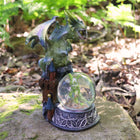 Ornate Dragon with Snow Globe 19cm