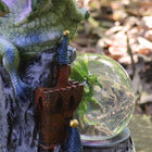 Ornate Dragon with Snow Globe 19cm