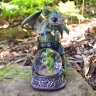 Ornate Dragon with Snow Globe 19cm