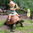 Pixie Girl Riding on a Turtle Friend