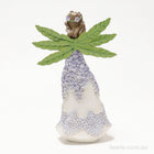 Two Purple Flower Fairies - Holding a Contented Dove and Holding a Bouquet - Figurine