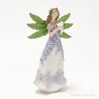 Purple Flower Fairy - Holding a Contented Dove - Figurine