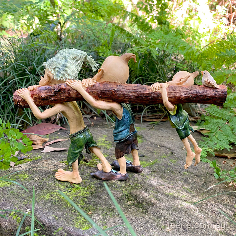 Pixie Brothers all helping to Carrying a Log back Home (b)