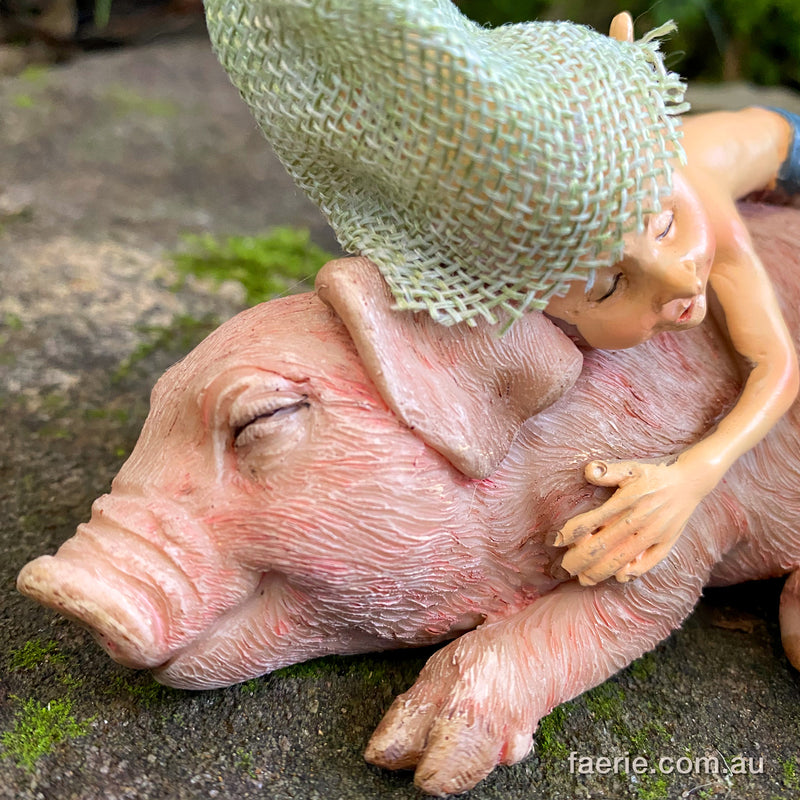 Sleepy Pixie and Pig Friends having a Snooze Together