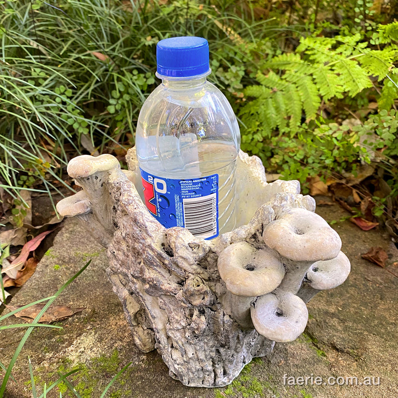 Small "Mushroom Log Plant Pot" Concrete Planter