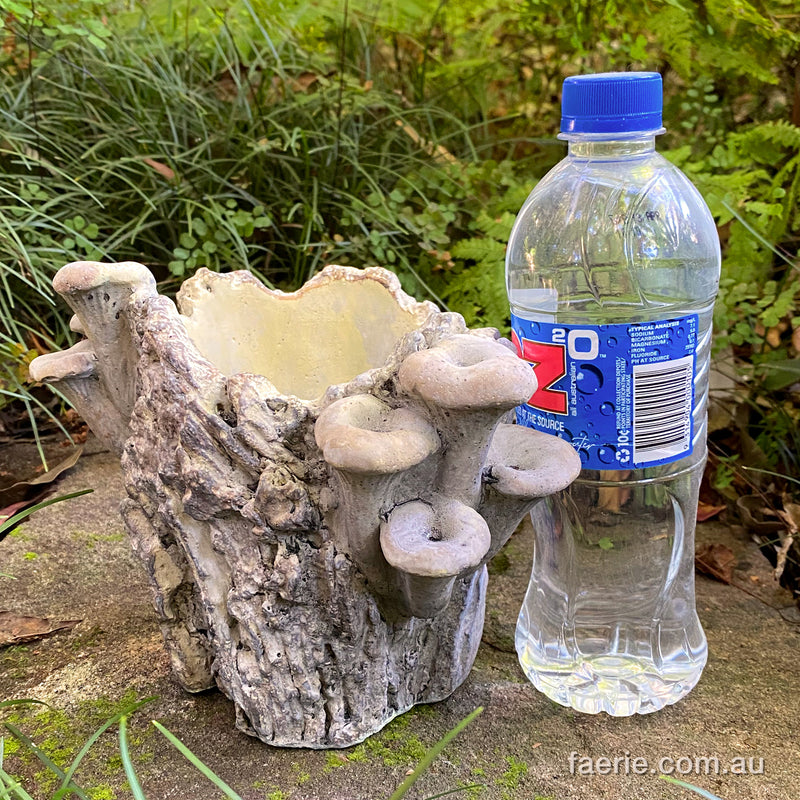 Small "Mushroom Log Plant Pot" Concrete Planter