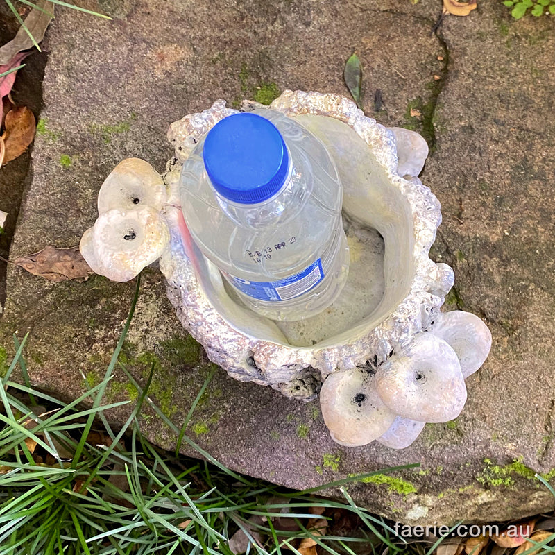 Small "Mushroom Log Plant Pot" Concrete Planter