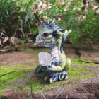 Dragon holding a Clear White Rock 12cm