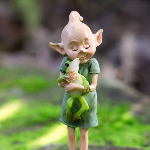 Pixie Girl Hugging a Frog