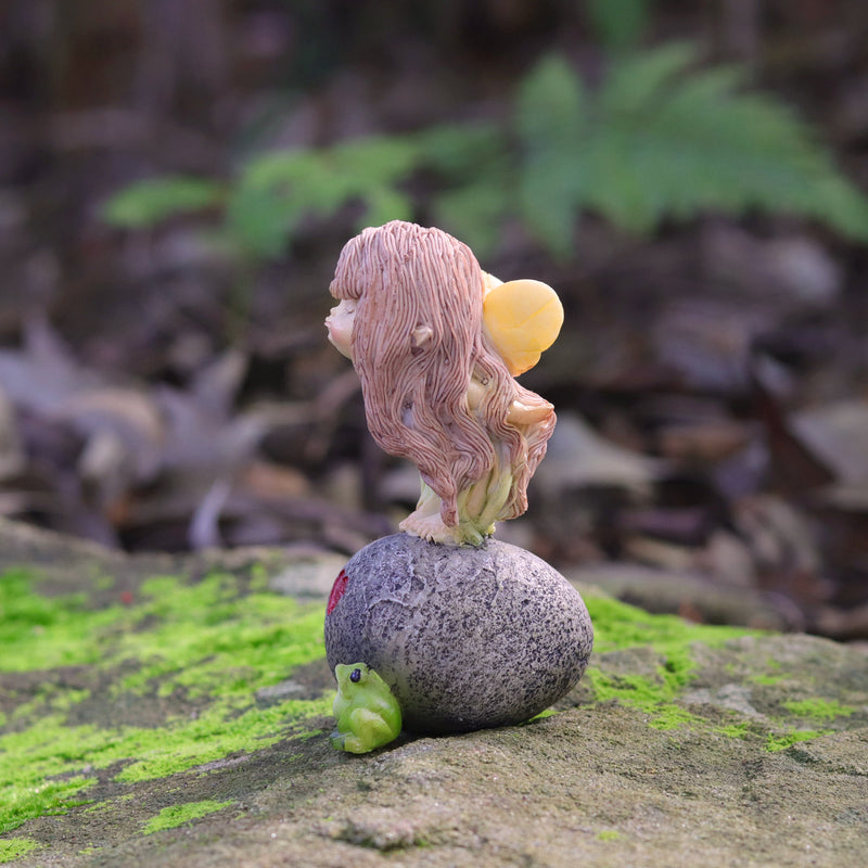 Fairy and Frog Friend on Rock with Heart