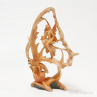 Butterfly Fairy Figurine with 'Hand on Heart' - Wooden Carved Look Ornament