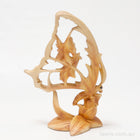 Butterfly Fairy Figurine with 'Hand on Heart' - Wooden Carved Look Ornament