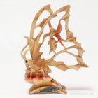 Butterfly Fairy Figurine with 'Resting Head on Hands' - Wooden Carved Look Ornament