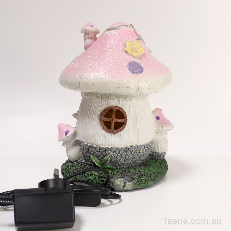 "Fairies Live Here" Mushroom House Night Light