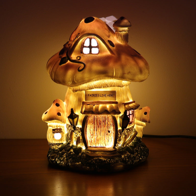 "Fairies Live Here" Mushroom House Night Light