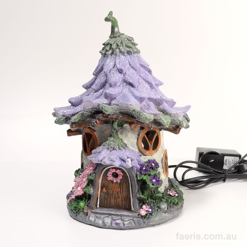 "Purple Flower" Fairy House Night Light