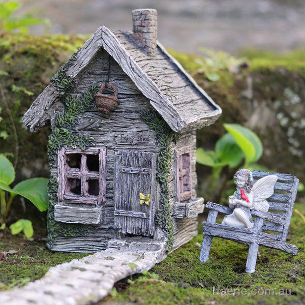 Fairy April's Fairy Shed Hideaway Home with her Comfortable Lazing Chair and Stone Path (Kit)