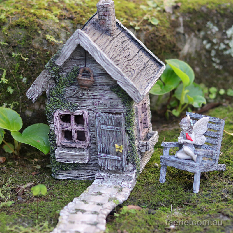 Fairy April's Fairy Shed Hideaway Home with her Comfortable Lazing Chair and Stone Path (Kit)