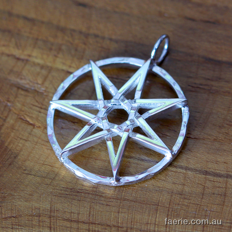 Faerie Star / Elven Star Pendant - Sterling Silver (with a Sterling Silver Circle)