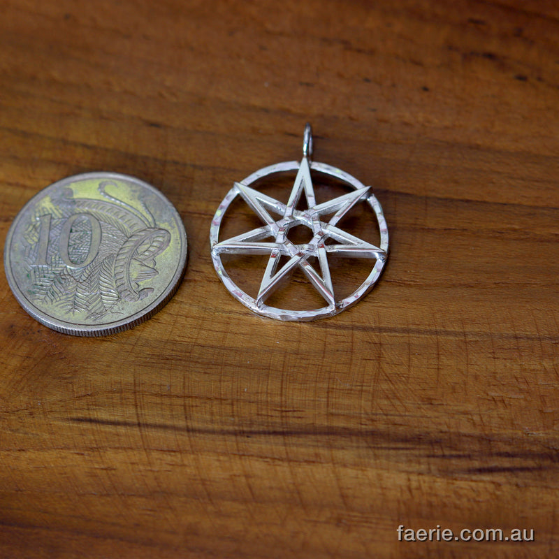 Faerie Star / Elven Star Pendant - Sterling Silver (with a Sterling Silver Circle)