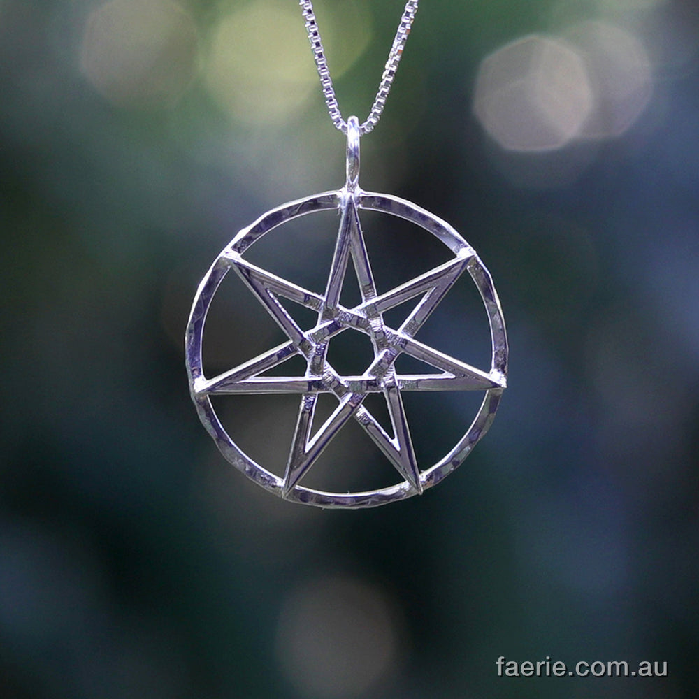 Faerie Star / Elven Star Pendant - Sterling Silver (with a