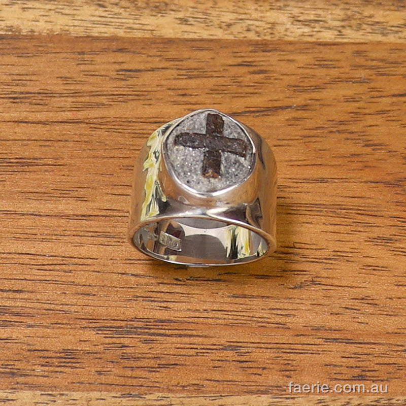 Fairy Cross - Staurolite - Ring  (Size US 7 , AU/UK N1/2 Item #21)