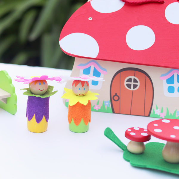 Fairy Mushroom House Wooden Playset