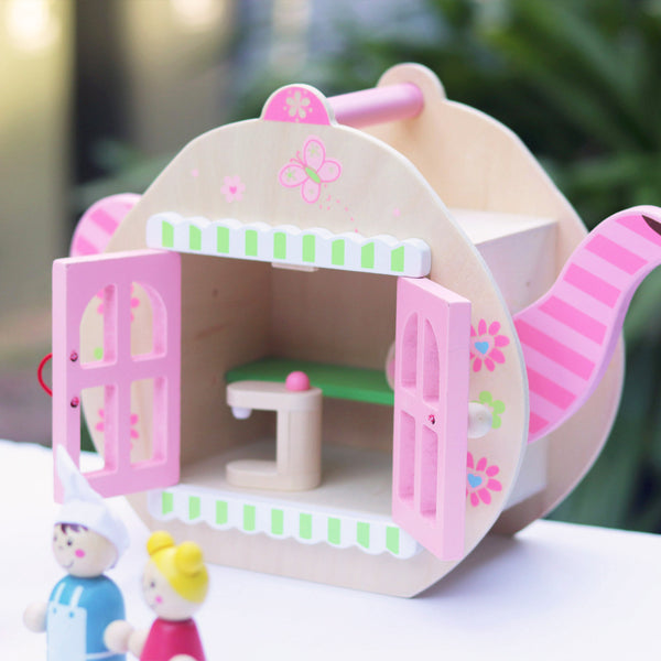 Butterfly Coffee Shop in a Teapot - Wooden Playset